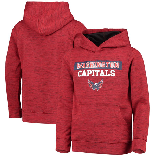 Men's Washington Capitals Red Logo Scuba Pullover Hoodie - Click Image to Close